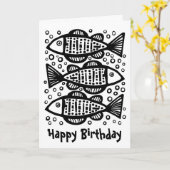 三匹の魚 カード (黄色い花)