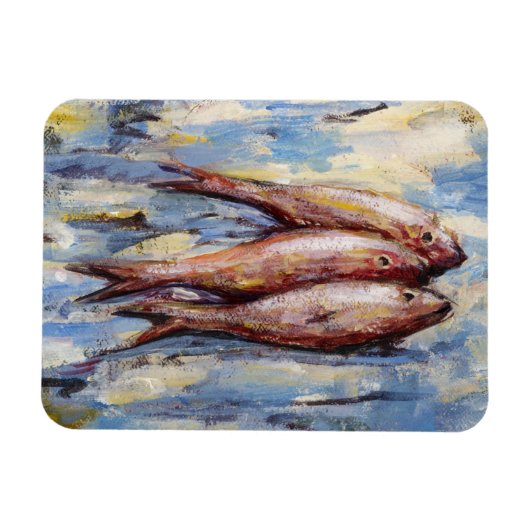 三匹の魚 マグネット (横)