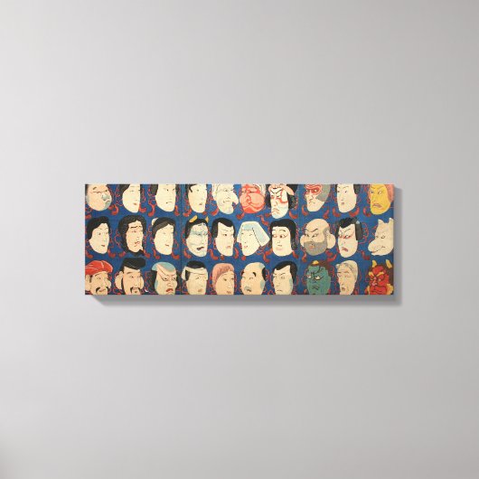 三十のお面,国芳30面,国芳,浮世絵 キャンバスプリント (正面)