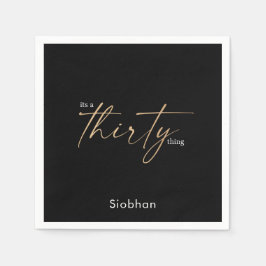 三十三の三〇歳の誕生日エレガントスタイリッシュ スタンダードカクテルナプキン