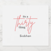 三十三の三〇歳の誕生日エレガントスタイリッシュ スパークリングワインラベル (シングルラベル)