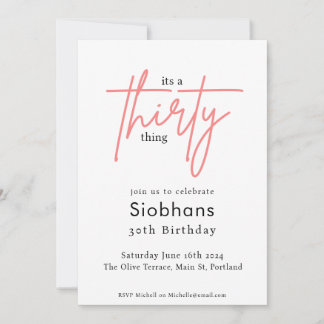 三十三の三〇歳の誕生日エレガントスタイリッシュ 招待状