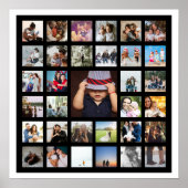 三十三写真テンプレートパーソナライズされた製カスタムコラージュ ポスター (正面)