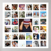 三十三写真テンプレートパーソナライズされた製カスタムコラージュ ポスター (正面)