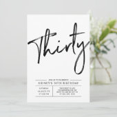 三十人 |モダン誕生日パーティの招待状 招待状 (スタンド正面)