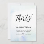 三十人 |誕生日30回目のパーティー水彩 招待状 (正面)