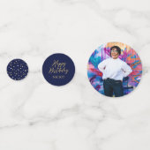 三十人 |金ゴールド&ネイビー紙吹雪30th Birthdayパーティー コンフェッティ (裏面)