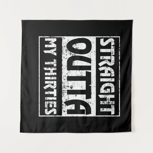 三十代からいきなり 40歳の面白い誕生日 タペストリー (正面(横))