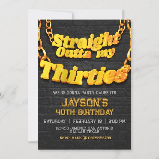 三十代から飛び出して!招待状 招待状 (正面)