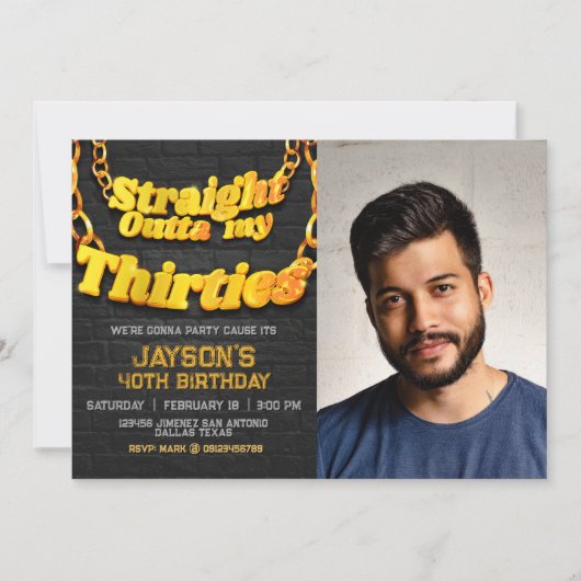 三十代から飛び出して!招待状 招待状 (正面)