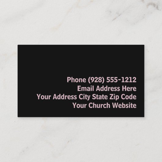 三十字型ピンクサンライズ教会 名刺 (裏面)