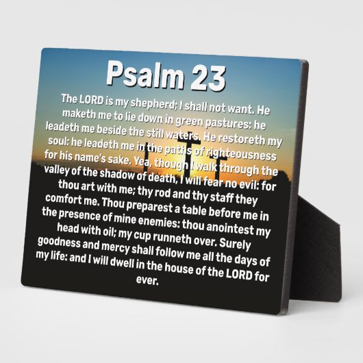 三十字架詩篇23日没バイブル聖句 フォトプラーク (側面)