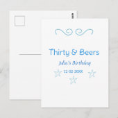 三十歳とビール 青い星 スペイン語 誕生日 名前 ポストカード (正面/裏面)