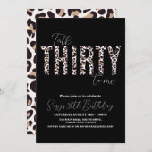 三十歳の私に話しかけて レオパード・ chic 女性の誕生日 招待状 (正面/裏面)