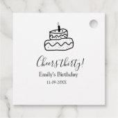 三十歳の誕生日おめでとう 黒の落書きハンド フェイバータグ (裏面)
