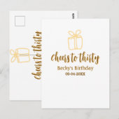 三十歳の黄色と茶色の誕生日パステルギフトにお祝いを ポストカード (正面/裏面)