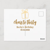 三十歳の黄色と茶色の誕生日パステルギフトにお祝いを ポストカード (裏面)