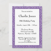 三十歳  ランダムナンバー パターン  紫/白  30th 招待状 (正面)