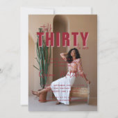 三十語を言う | 30th誕生日パーティー写真 招待状 (正面)