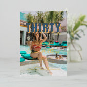 三十語を言う | 30th誕生日パーティー写真 箔招待状 (立ち正面)