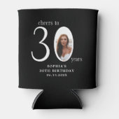 三十路おめでとう ミニマル写真入り30歳の誕生日 缶クーラー (正面)