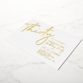 三十 |モダン金ゴールド30th誕生日パーティー 箔招待状 (回転した状態)