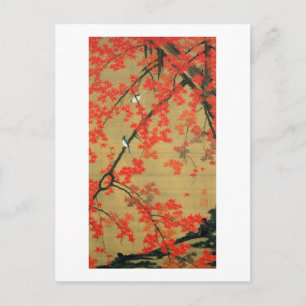 三十 紅葉小禽図, 若冲 紅葉と小鳥, 寂聴 ポストカード