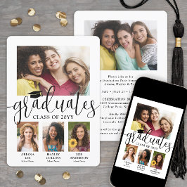 三卒業生3名フォトコラージュ共同 案内状