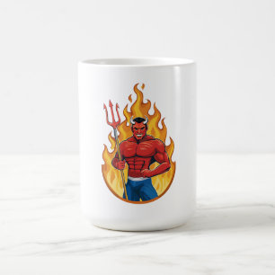 三叉の槍を持つ悪魔 コーヒーマグカップ