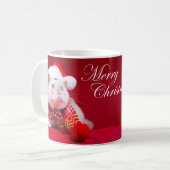三叉の矛猫のクリスマスのコーヒー・マグ コーヒーマグカップ (正面左)