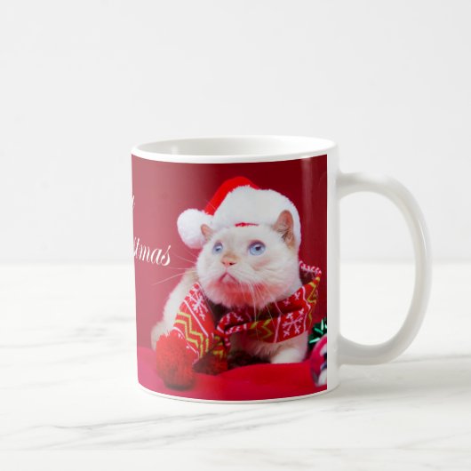 三叉の矛猫のクリスマスのコーヒー・マグ コーヒーマグカップ (右)
