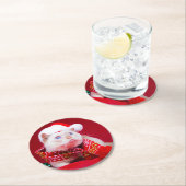 三叉の矛猫のコースター ラウンドペーパーコースター (インサイチュ)