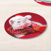 三叉の矛猫のコースター ラウンドペーパーコースター (アングル)