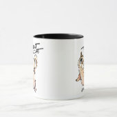 三叉の矛猫の図解入りの、写真付きのなコーヒー・マグ01 マグカップ (中央)