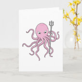 三叉戟の魔法使いとしてタコ カード (黄色い花)