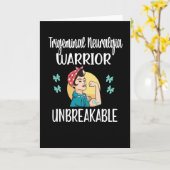 三叉神経痛戦士ティール（緑がかった色）リボン認識度 カード (黄色い花)