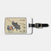 三味線を弾く猫,国芳猫の遊ギター，国芳，浮世絵 ラゲッジタグ (正面横)