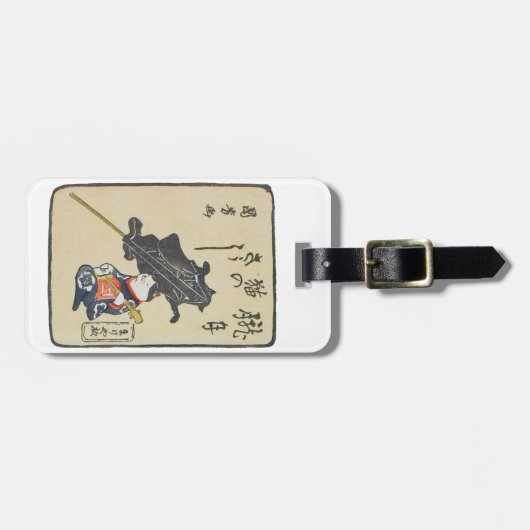 三味線を弾く猫,国芳猫の遊ギター，国芳，浮世絵 ラゲッジタグ (正面横)