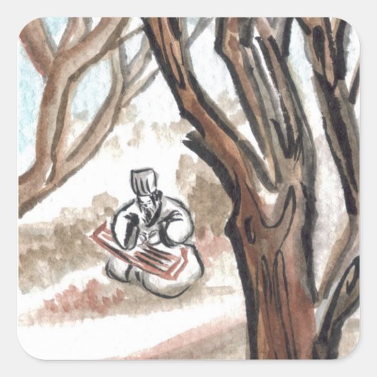 三国志ステッカーの諸葛亮ロマンス スクエアシール (正面)