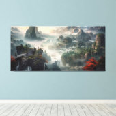 三国水彩画キャンバス キャンバスプリント (インサイチュ (ウッドフロア))