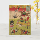 三国神社でプリントがサーカスを披露する カード (黄色い花)