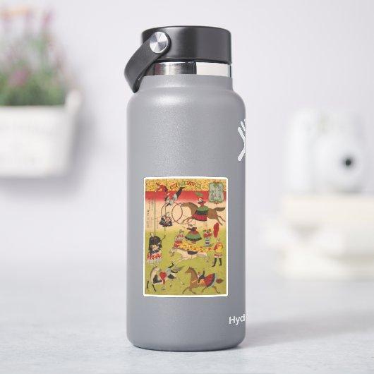 三国神社でプリントがサーカスを披露する シール (HydroFlask)
