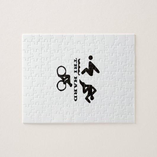 三堅いトライアスロンのギフト衣類および付属品 ジグソーパズル (横)