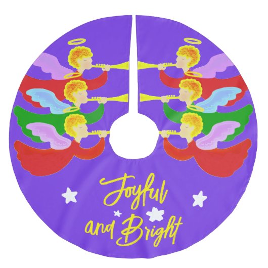 三天使 ブラッシュドポリエステルツリースカート (正面)