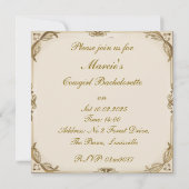 三女性のカーボーイブライダル農園の風刺画 招待状 (裏面)