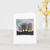 三姉妹の折り畳みノートカード カード (黄色い花)