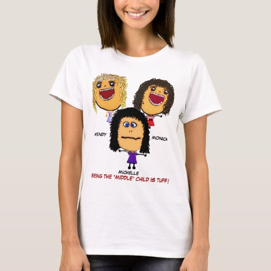 三姉妹熱狂する漫画 Tシャツ (正面)