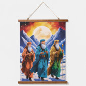 三威厳のある賢者の旅クリスマス 吊り下げ型タペストリー (正面)