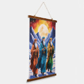 三威厳のある賢者の旅クリスマス 吊り下げ型タペストリー (傾斜あり)