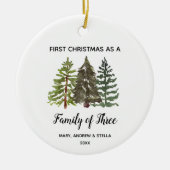 三家の松の木クリスマス セラミックオーナメント (正面)